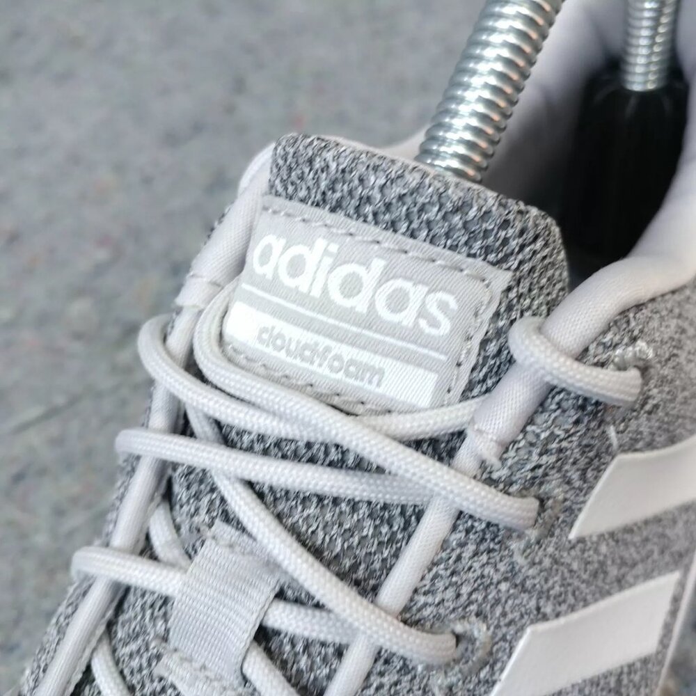 Adidas QT Racer Womens 8 Running Shoes Trainers Low Top Sneakers Cloudfoam Gray - Picture 2 of 13